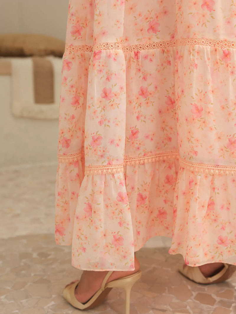 Blushhaven Floral Lace Long Dress