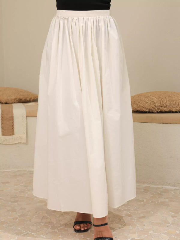 Whirl White Cotton Skirt