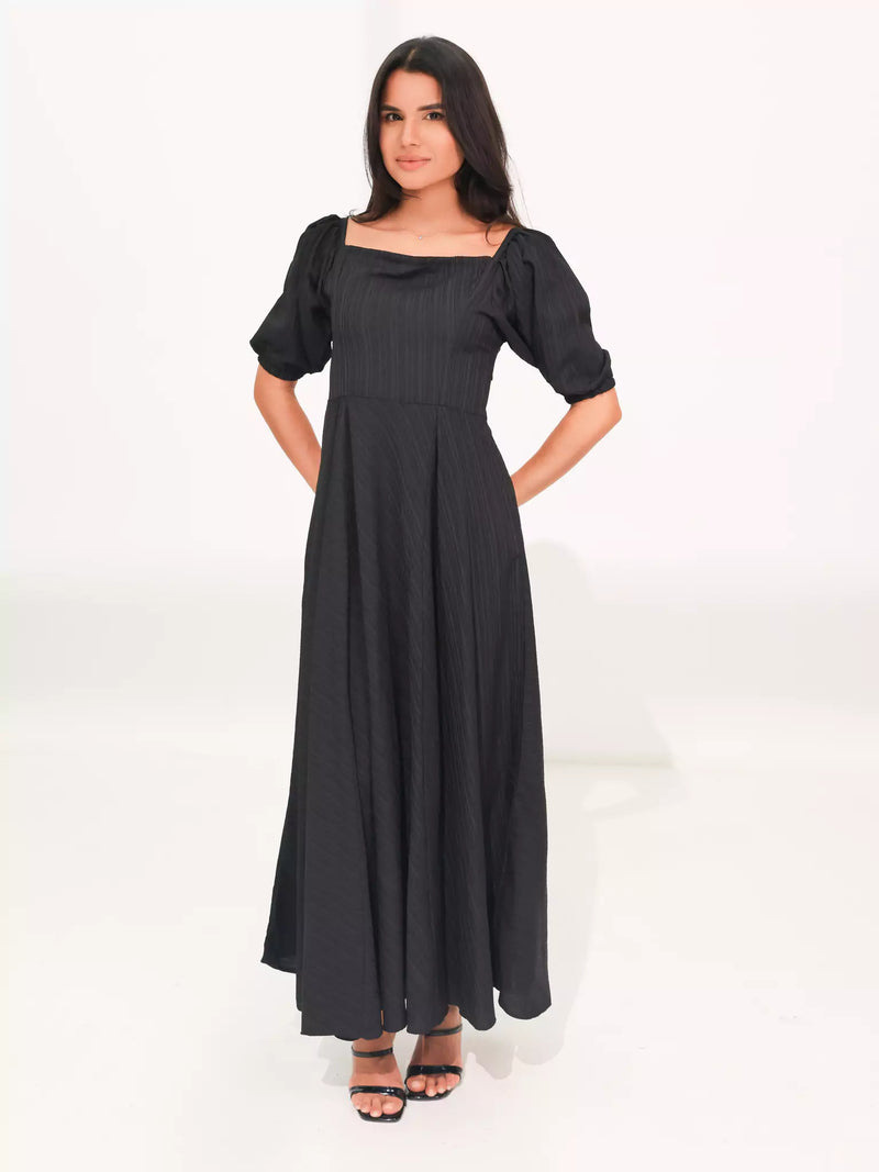 Ariel Black Textured Dress