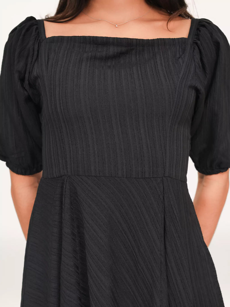 Ariel Black Textured Dress