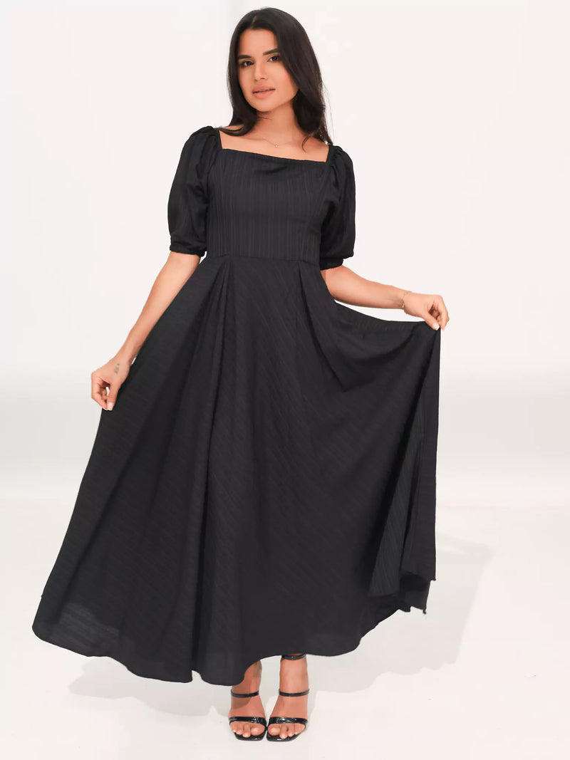 Ariel Black Textured Dress