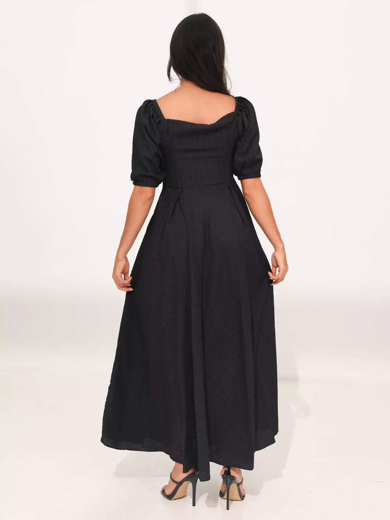 Ariel Black Textured Dress