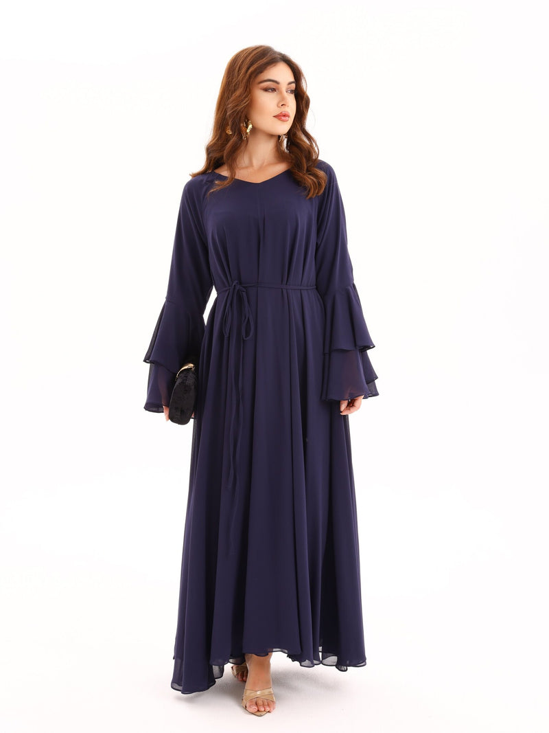Anna Blue Chiffon Long Dress