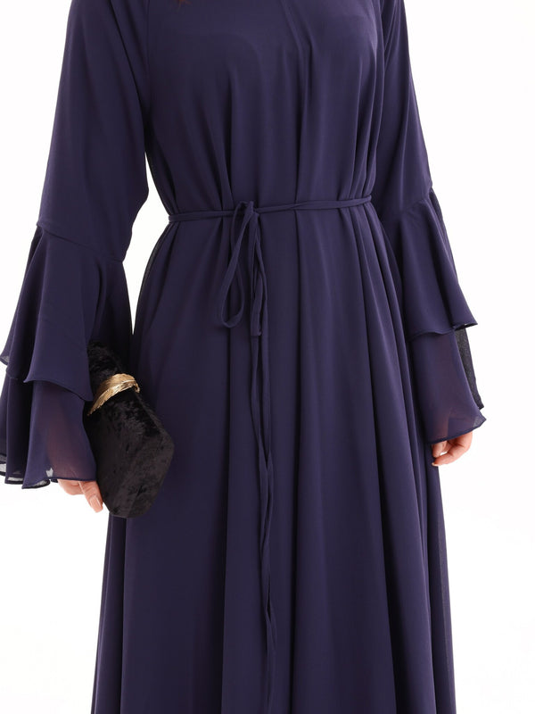 Anna Blue Chiffon Long Dress