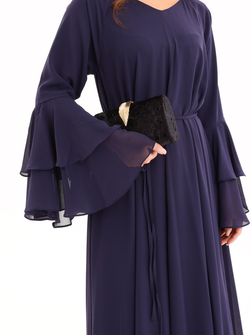 Anna Blue Chiffon Long Dress