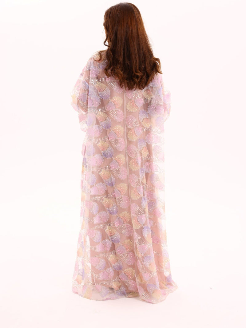 Embellished Luxury Abaya Lilac Peacock