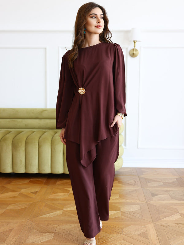 Astrid Brown Buckle Co Ord Set