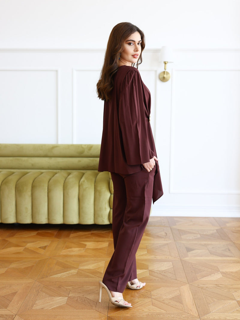Astrid Brown Buckle Co Ord Set