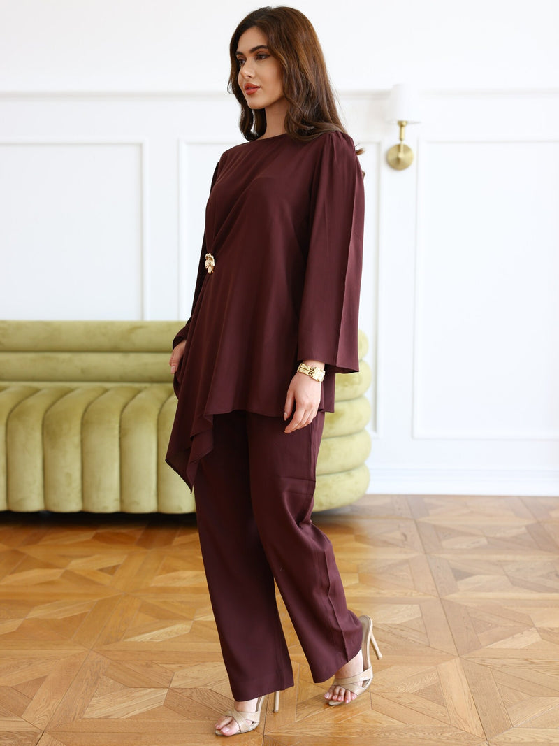 Astrid Brown Buckle Co Ord Set