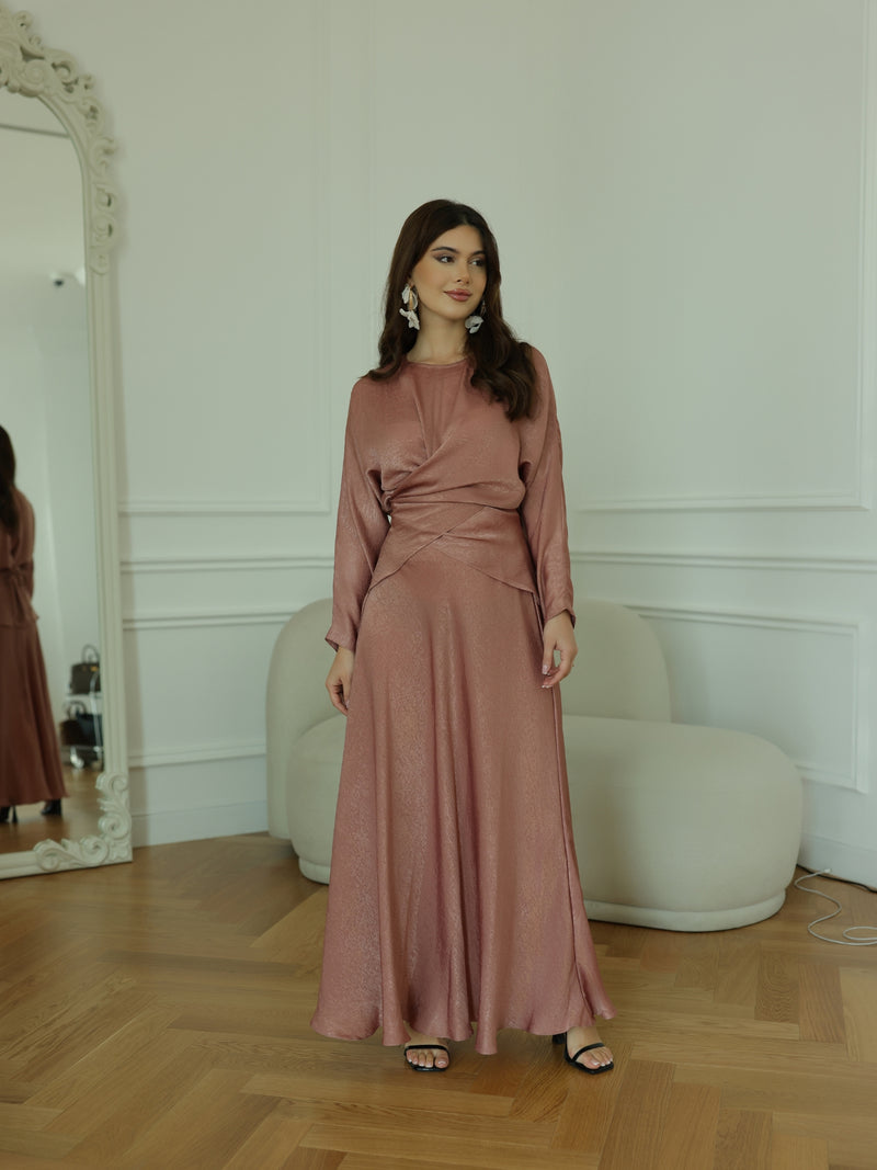 Gwen Rose Pink Cross Wrap Shirt