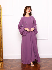 Mulberry Lilac Dress And Embellished Upper