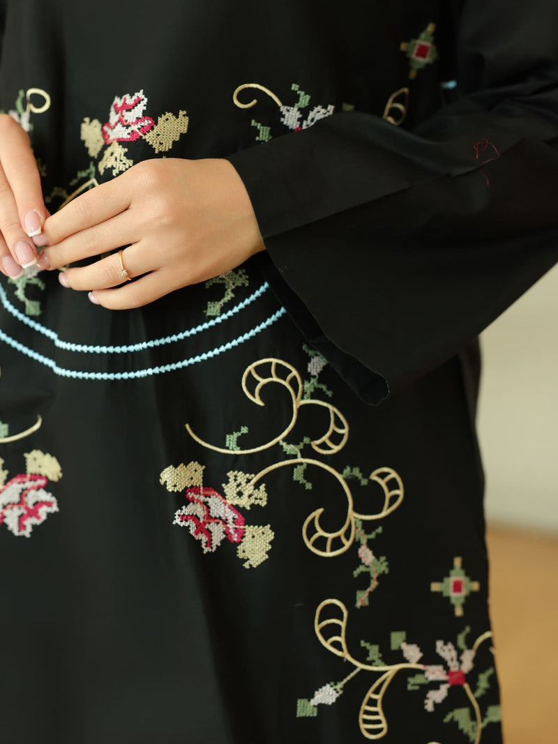 Sarola Black Embroidered Co Ord Set