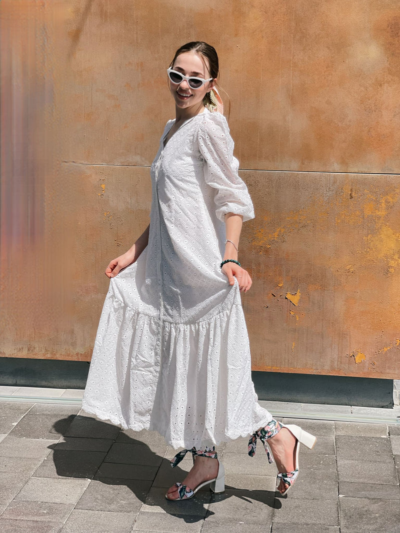Alice White Cutwork Long Dress