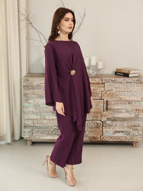 Astrid Plum Buckle Co Ord Set