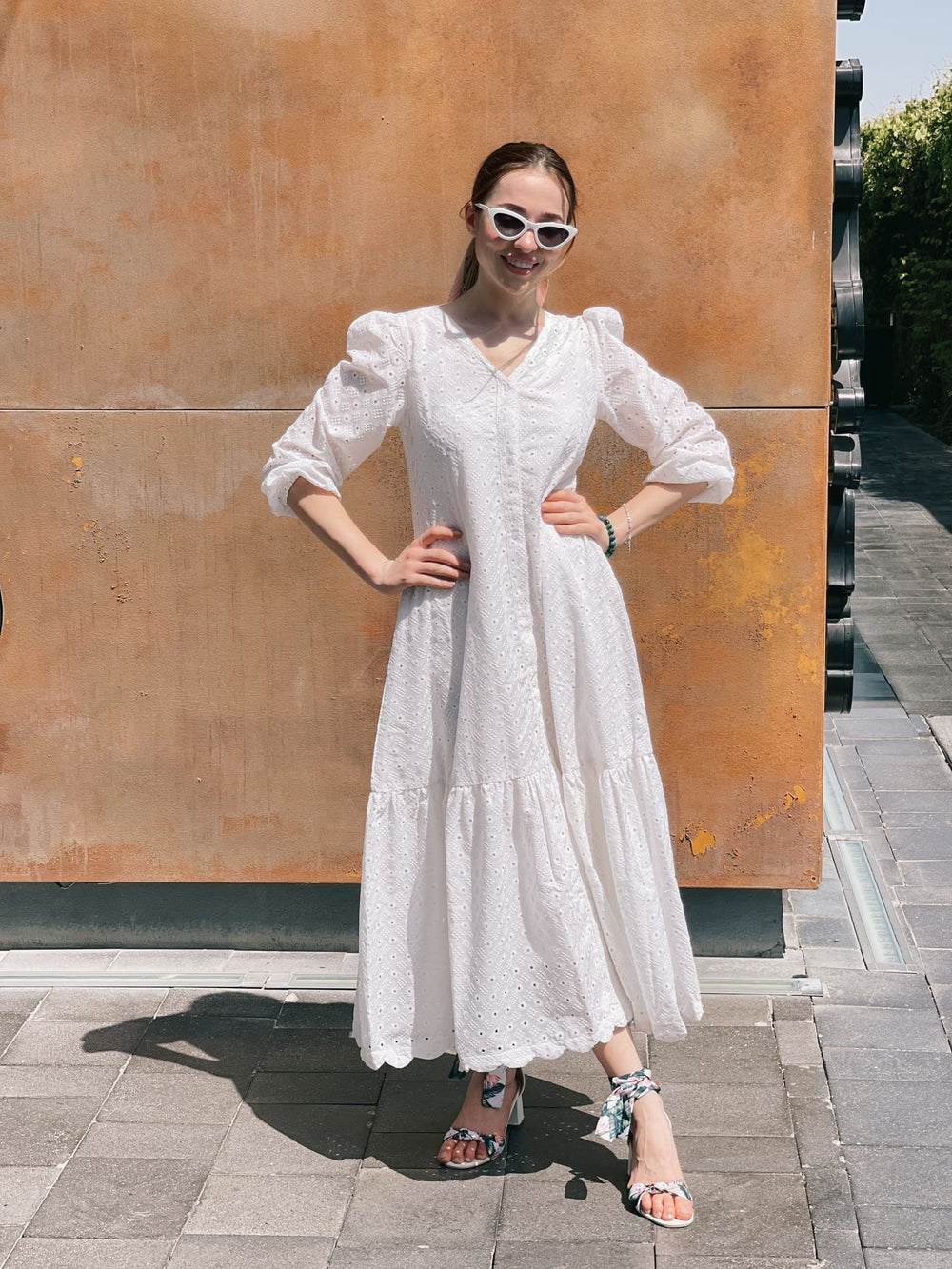 Alice White Cutwork Long Dress