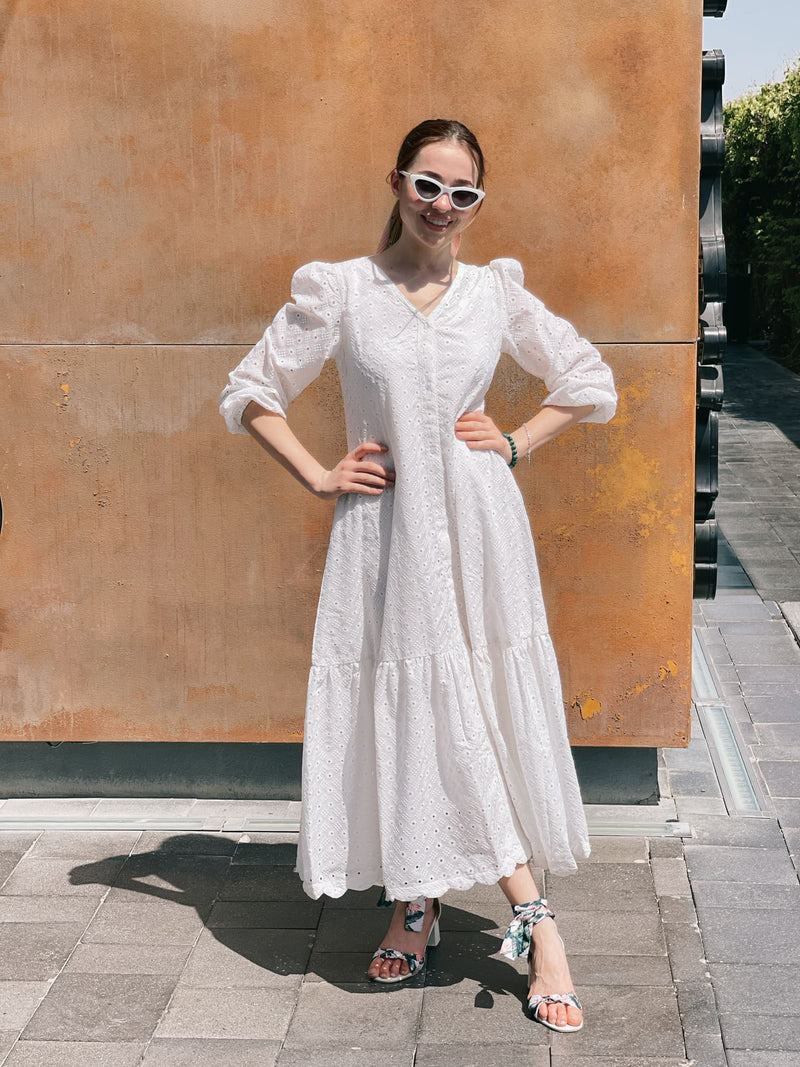 Alice White Cutwork Long Dress