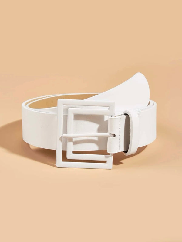 White buckle belt