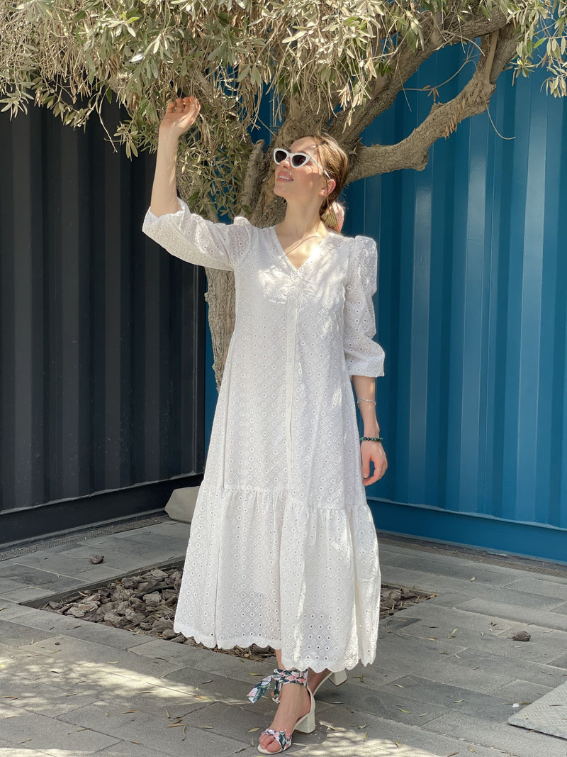 Alice White Cutwork Long Dress