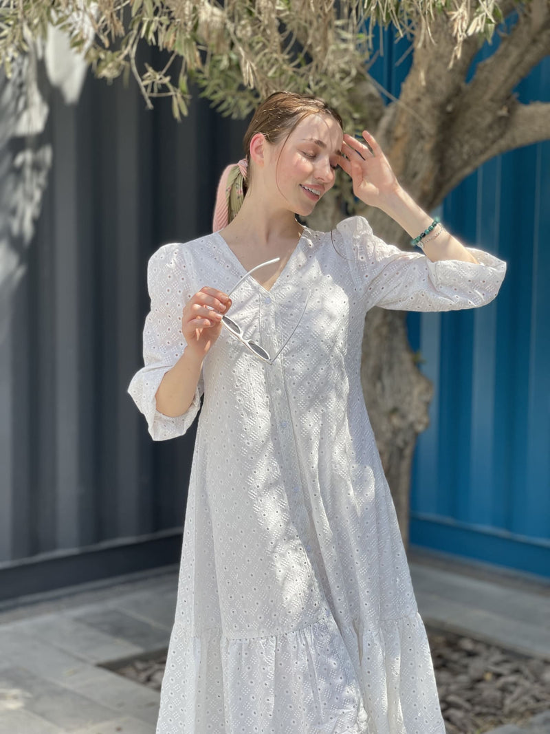 Alice White Cutwork Long Dress