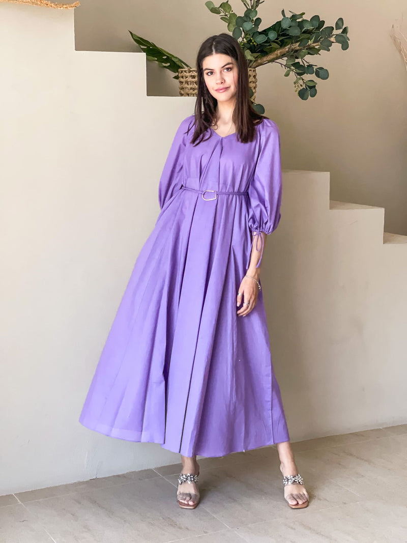 Plumage Lilac Long Dress with Pockets