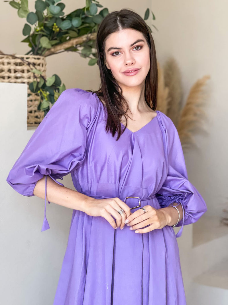 Plumage Lilac Long Dress with Pockets