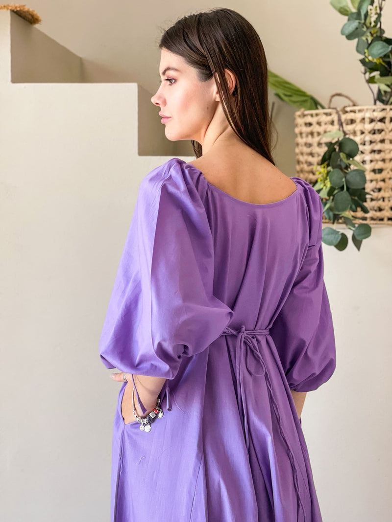 Plumage Lilac Long Dress with Pockets