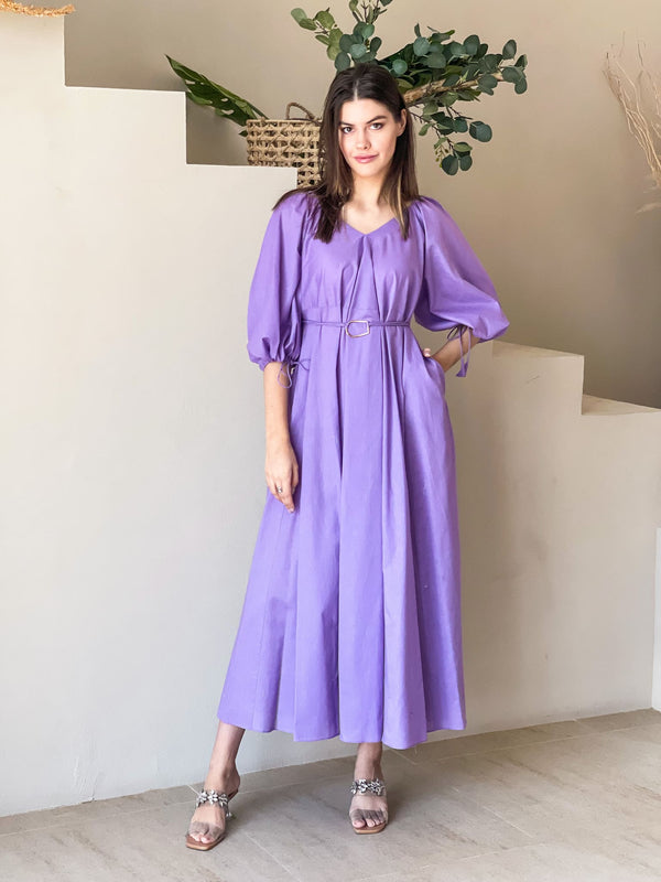 Plumage Lilac Long Dress with Pockets
