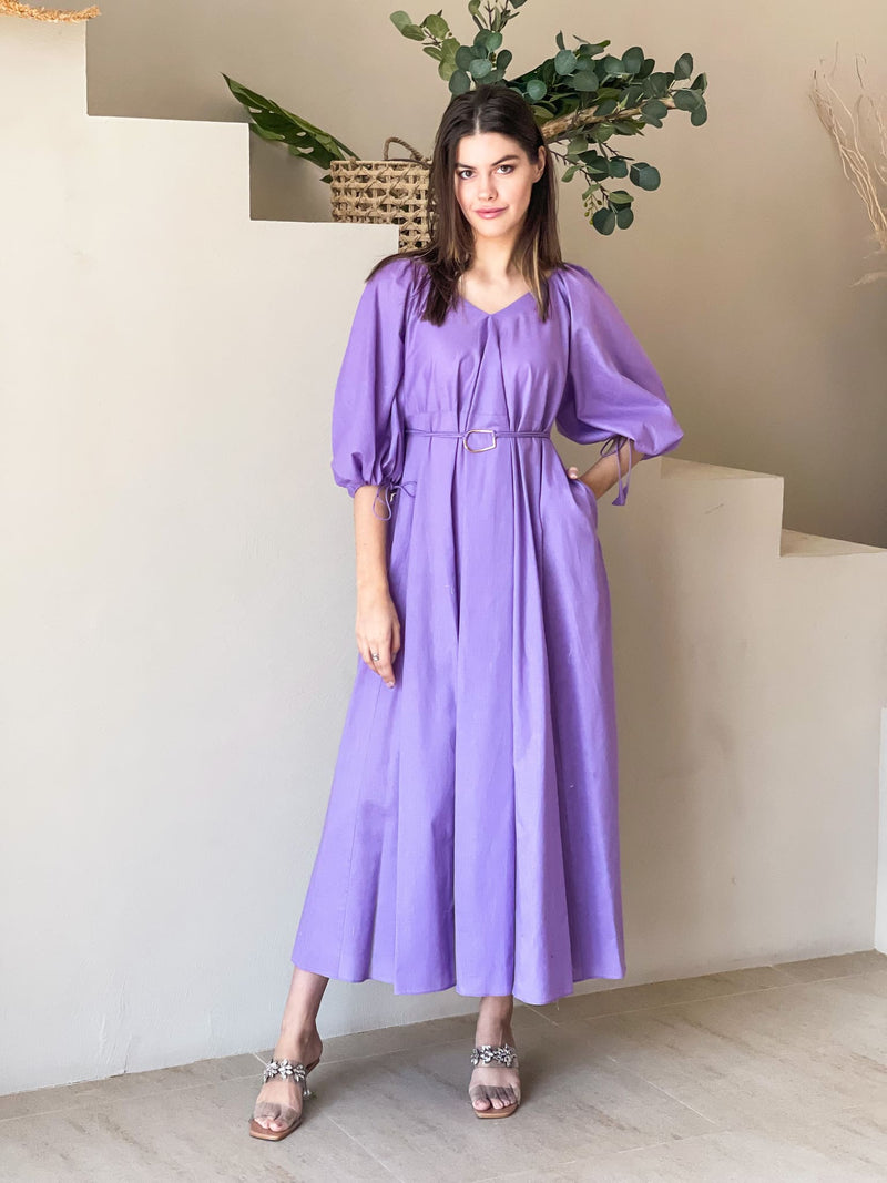 Plumage Lilac Long Dress with Pockets