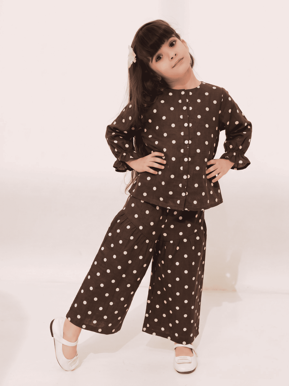 Mini Stevie Brown Polka Co-Ord Set