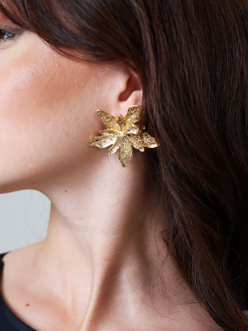 Faerie Petal Golden Earrings