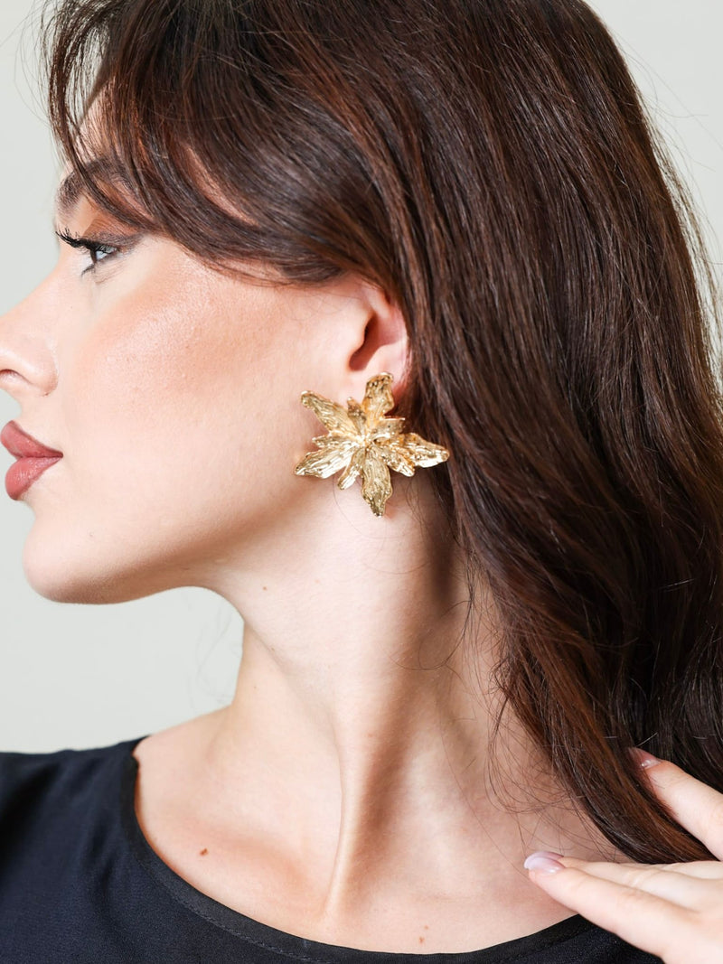 Faerie Petal Golden Earrings