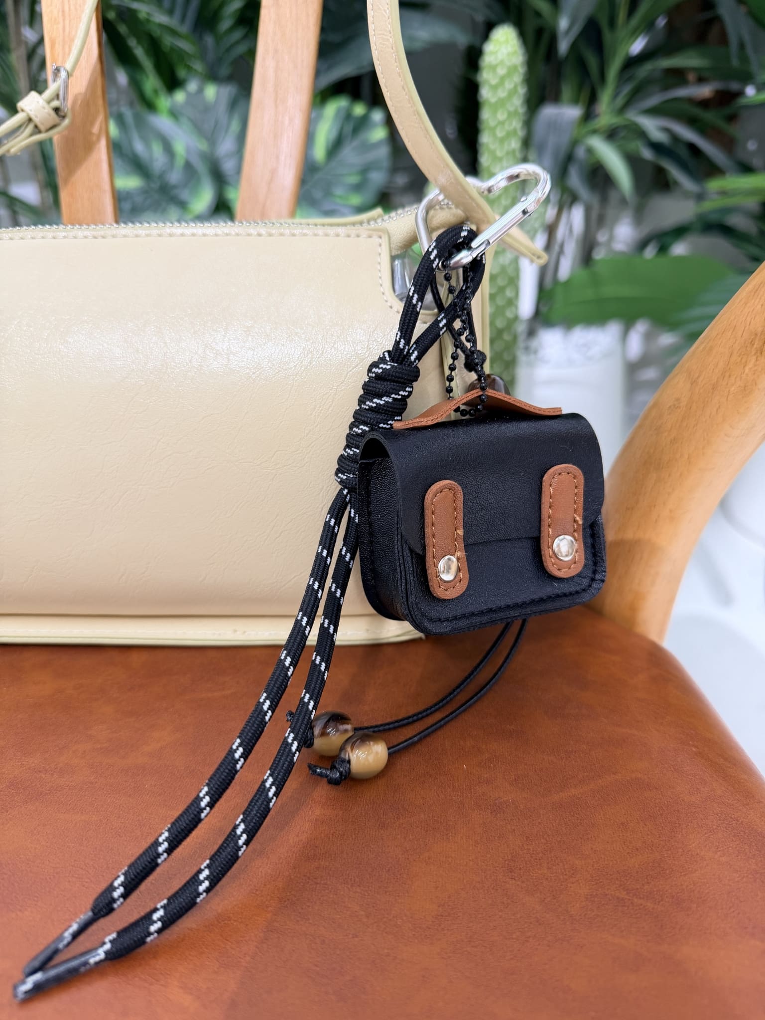 Mini Case Brown And Black Bag Charm