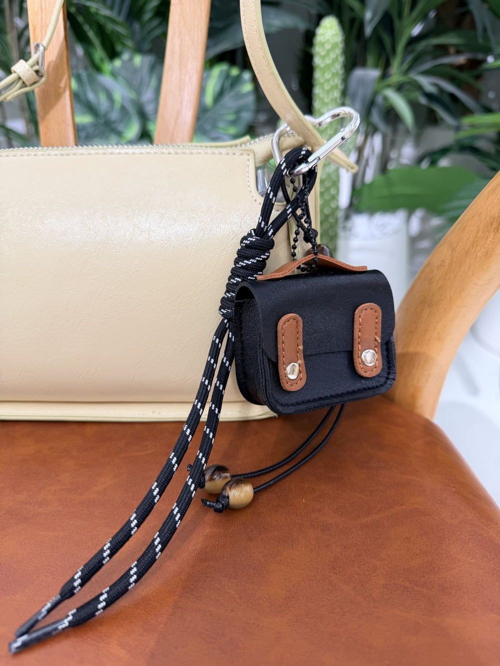 Mini Case Brown And Black Bag Charm