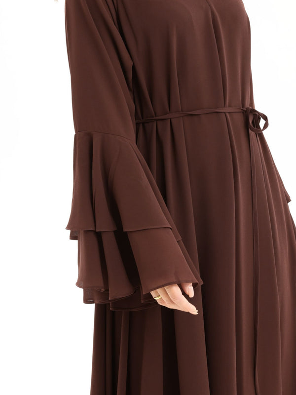 Anna Brown Chiffon Long Dress