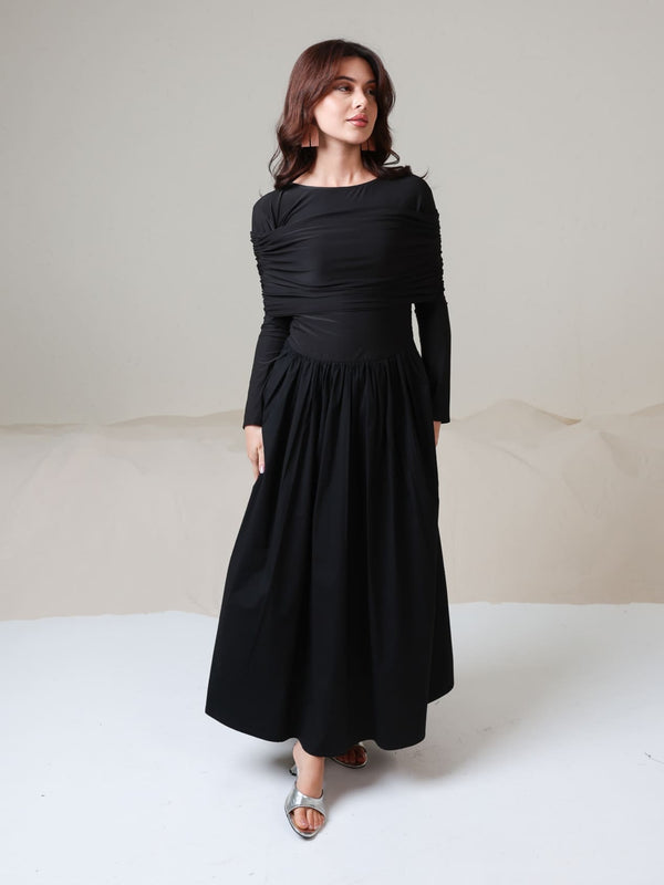 Nemy Black Jersey Cotton Dress