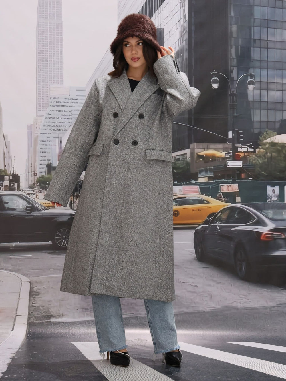 The Black Gingham Timeless Coat
