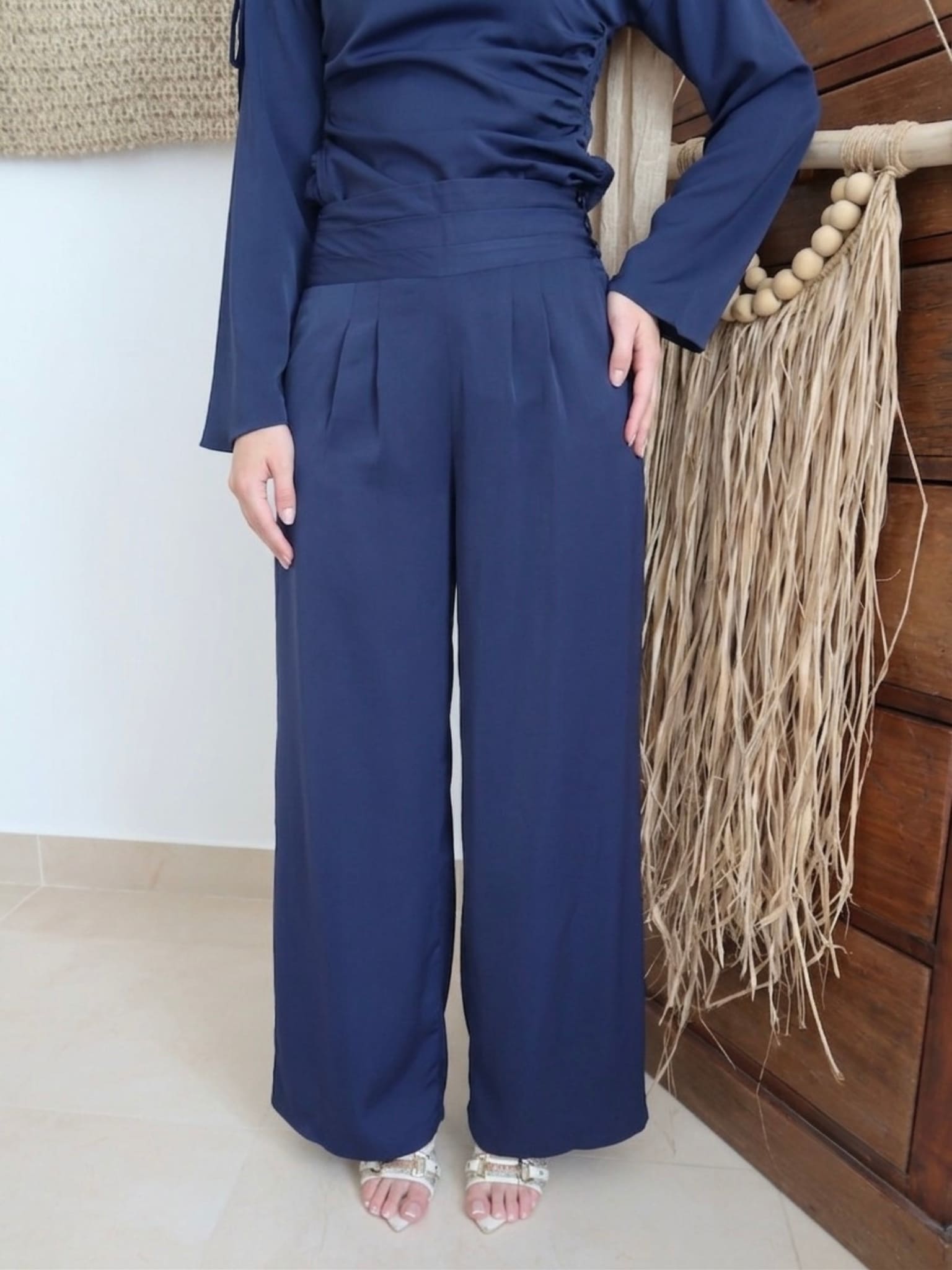 Lumica Blue Pleated Pants