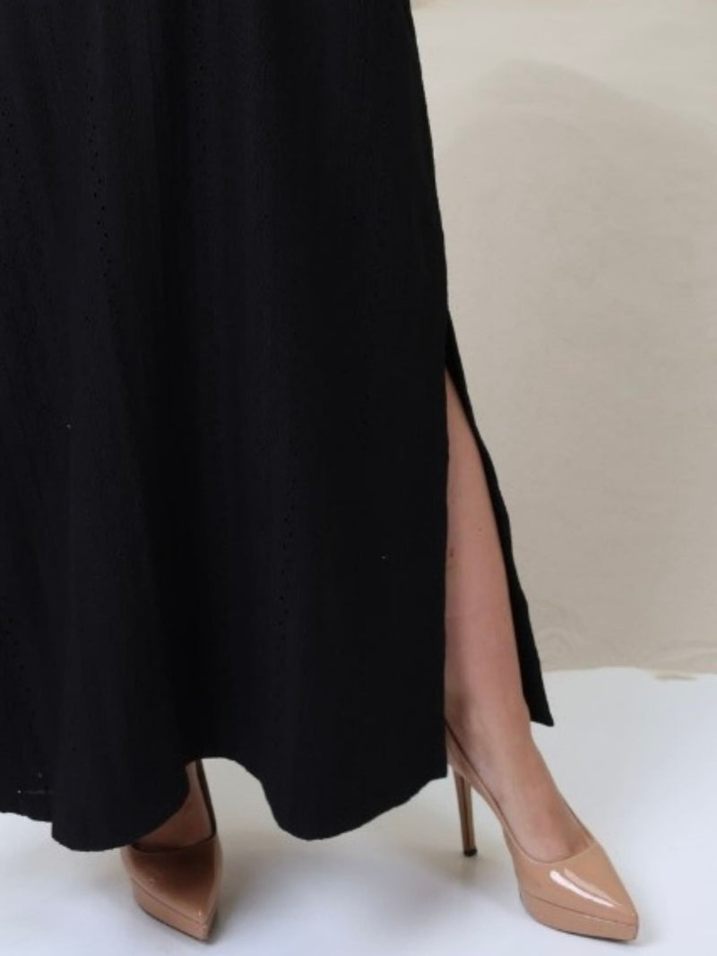 Mirrian Black Crochet Dress