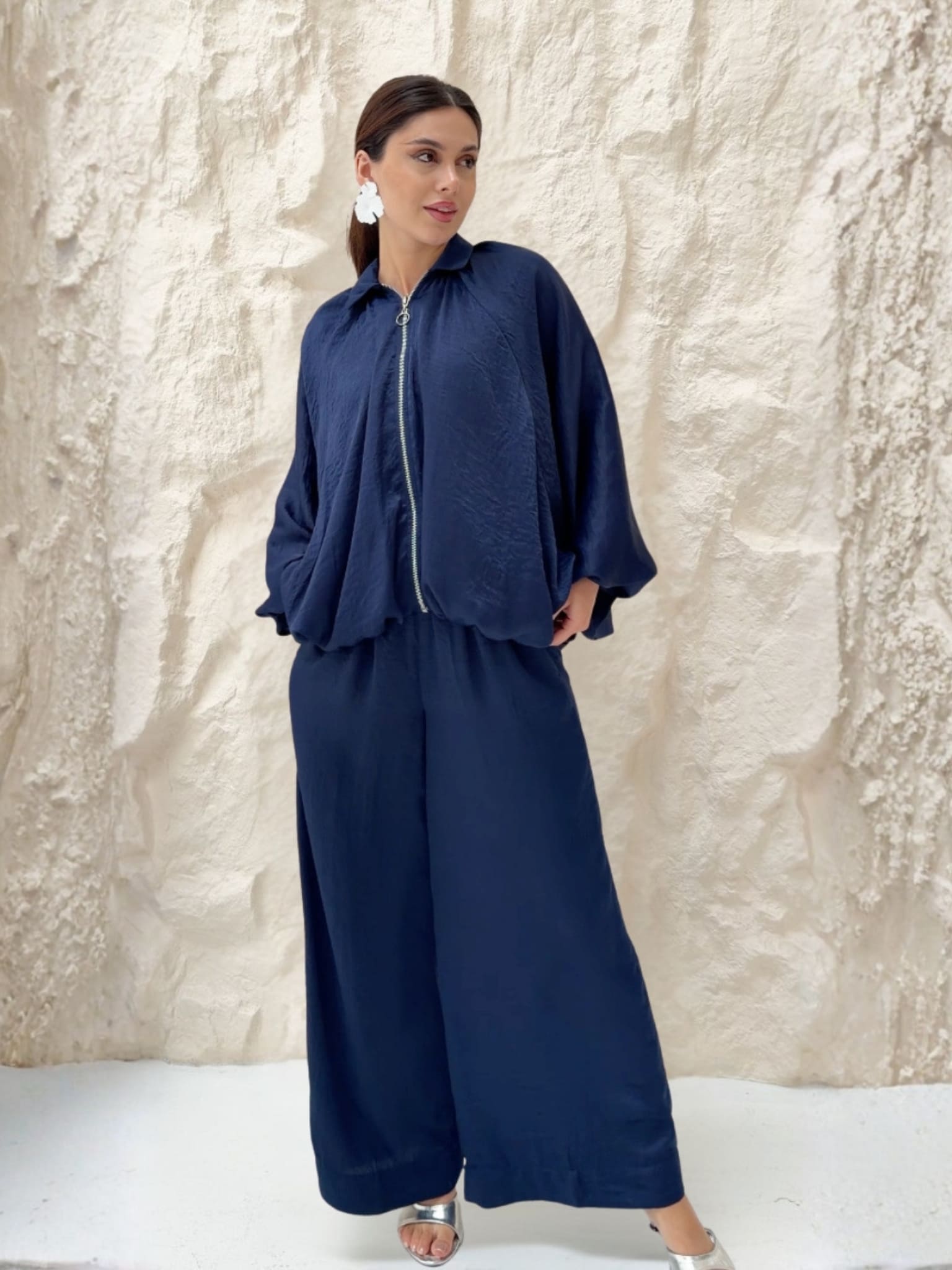 Quinn Blue Gathered Shirt