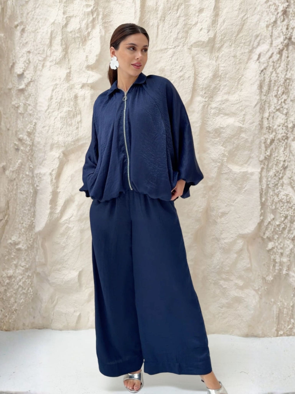 Quinn Blue Gathered Shirt