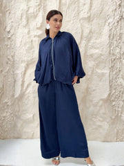 Quinn Blue Gathered Shirt