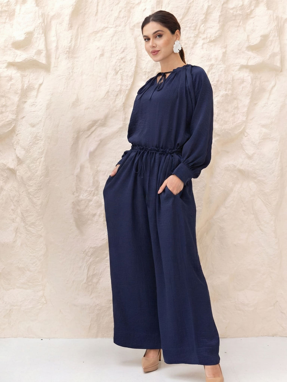 Geneva Blue Soft Silk Co Ord Set