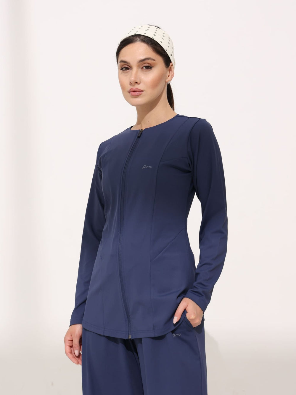 Zhen Blue Active Zipper Jacket