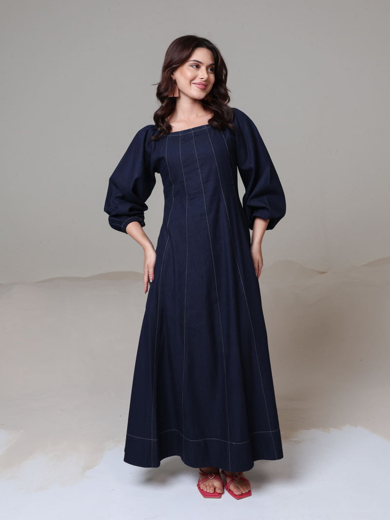 Bria Denim Long Dress