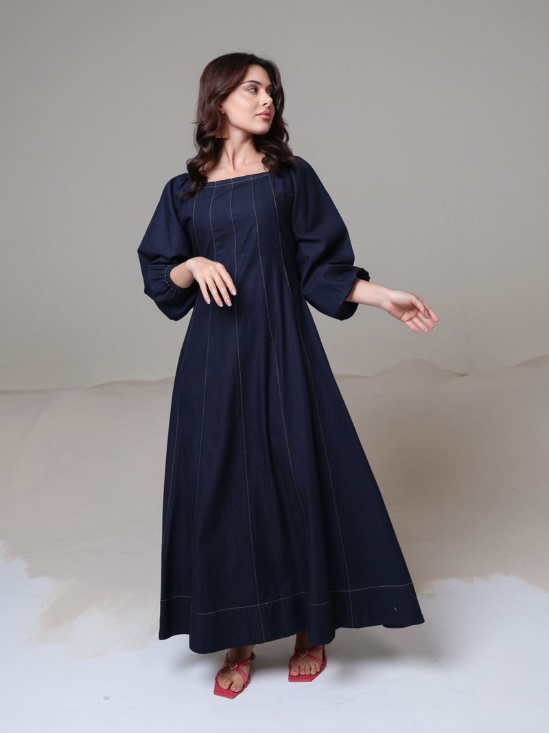 Bria Denim Long Dress