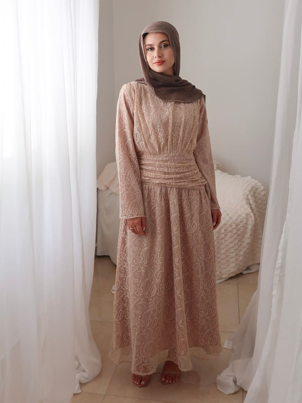 Ailsan Net Gathered Dress