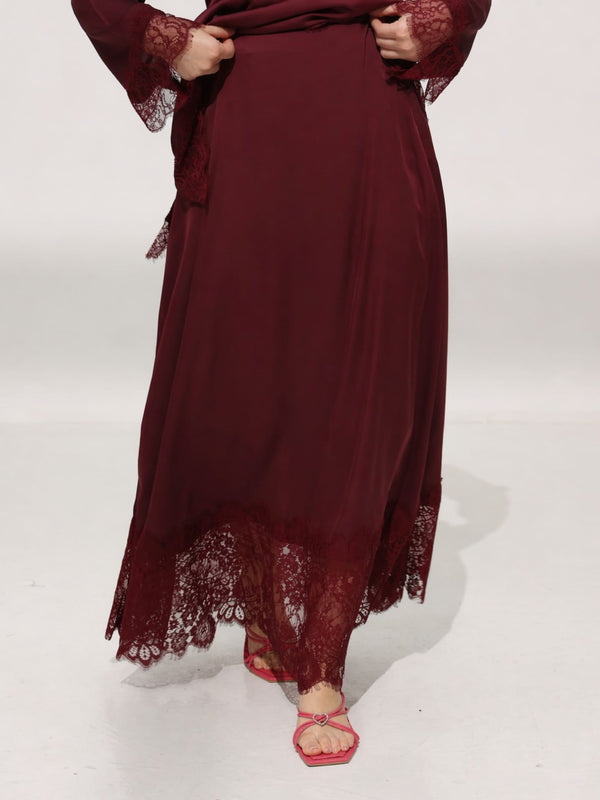 Harlyn Plum Lace Skirt