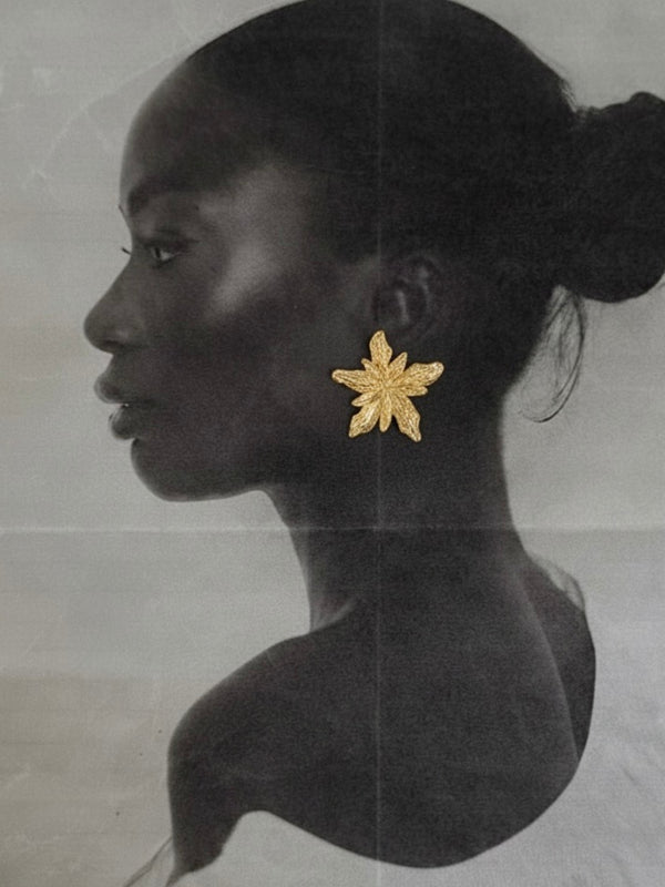 Faerie Petal Golden Earrings