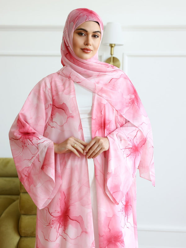 Blooming Pink Floral Stole / Sheila