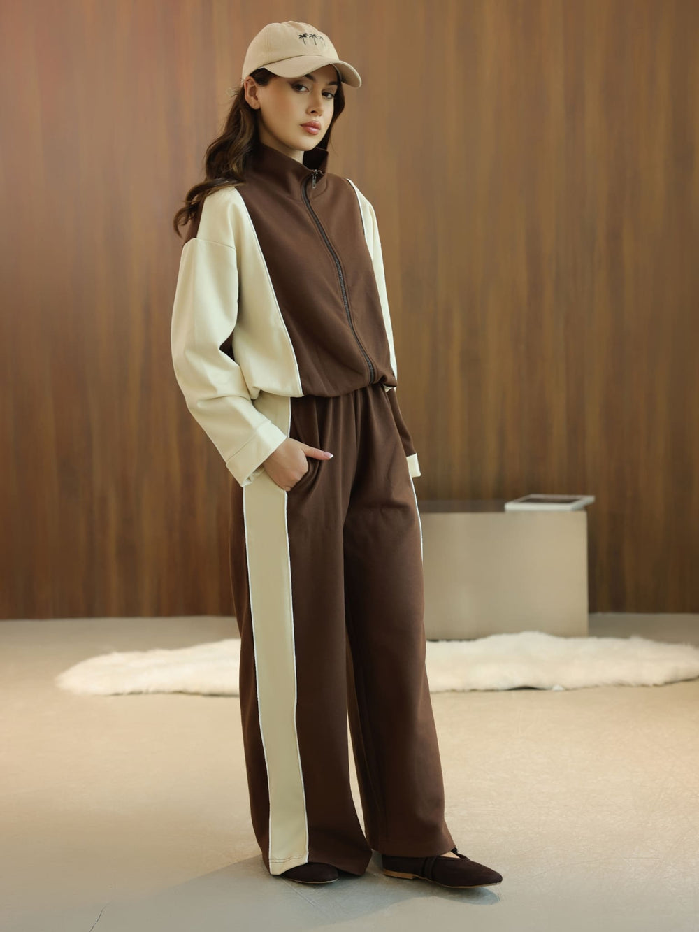 Signora Brown And Cream Softstreme Sweat Pants